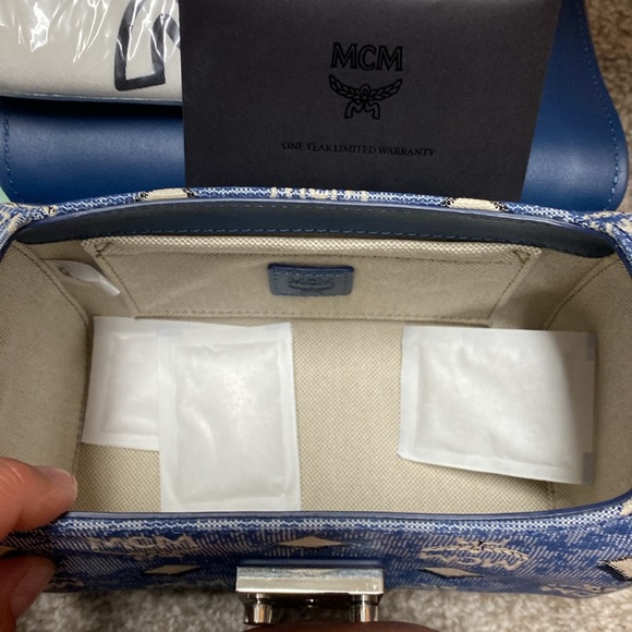 LIKE NEW MCM Logo Blue Crossbody - Picture 8 of 8